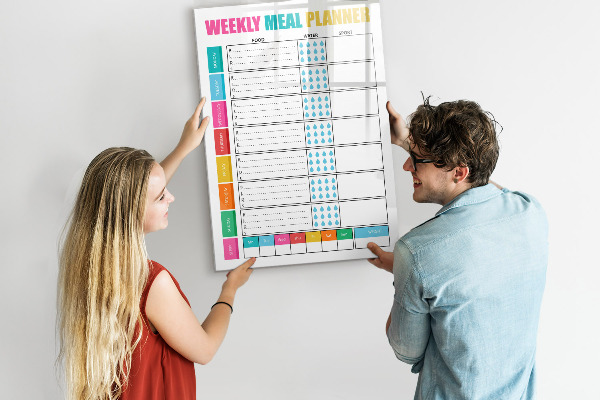 Magnettafel zum schreiben Speiseplan für jede Woche
