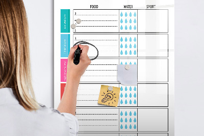 Magnettafel zum schreiben Speiseplan für jede Woche