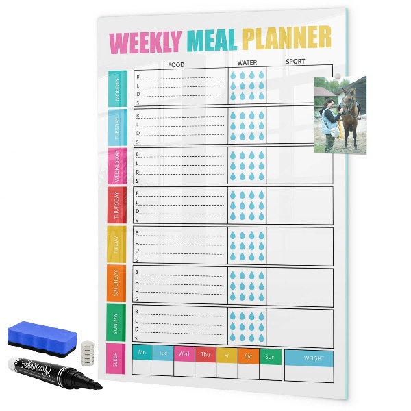 Magnettafel zum schreiben Speiseplan für jede Woche