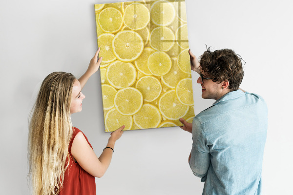 Magnettafel zum schreiben Bunte Zitronen-Memotafel