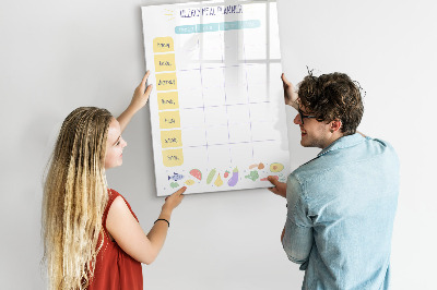 Magnettafel zum schreiben Speiseplan für die ganze Woche