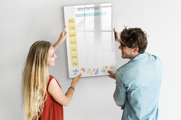 Magnettafel zum schreiben Speiseplan für die ganze Woche