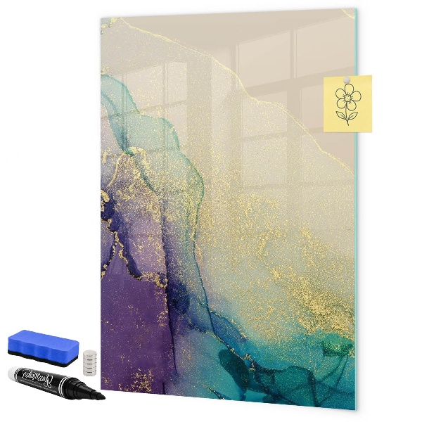 Magnettafel zum schreiben Farbenfrohe Erinnerungen auf einer Korktafel