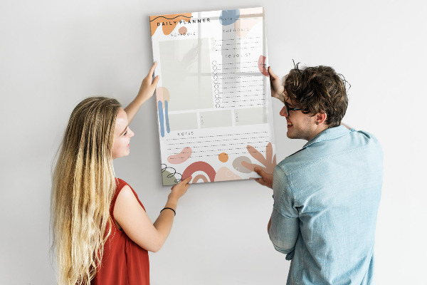 Schreib magnettafel Tagesplaner mit Platz für Fotos