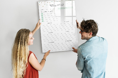Schreib magnettafel Wochenplaner mit Platz für Notizen