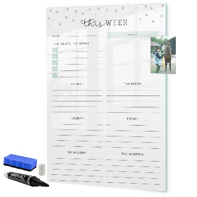 Schreib magnettafel Wochenplaner mit Platz für Notizen