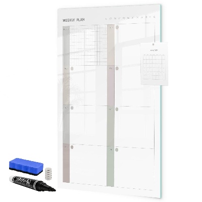 Magnettafel zum schreiben Wochenplan mit Platz für Fotos