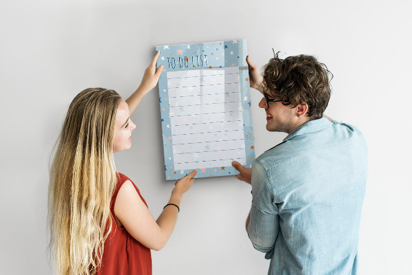 Magnettafel zum schreiben Aufgabenliste mit Platz für Fotos