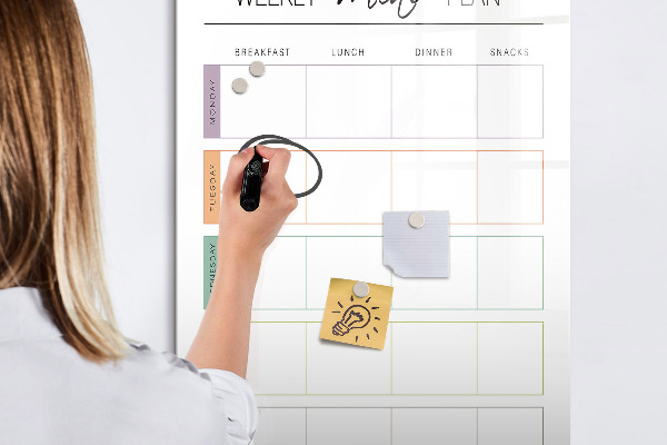 Magnettafel zum schreiben Speiseplan für die ganze Woche