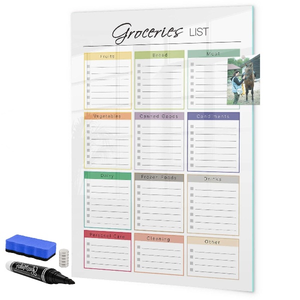 Schreib magnettafel Einkaufsliste mit Platz für Fotos
