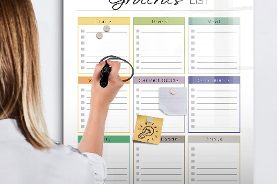 Schreib magnettafel Einkaufsliste mit Platz für Fotos