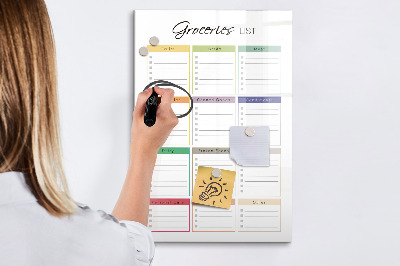 Schreib magnettafel Einkaufsliste mit Platz für Fotos