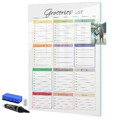 Schreib magnettafel Einkaufsliste mit Platz für Fotos