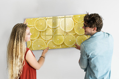 Magnettafel zum schreiben Zitronenmotiv mit Fotos und Accessoires