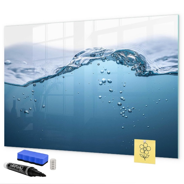 Magnettafel zum schreiben Wasserhintergrund mit Fotos und Accessoires