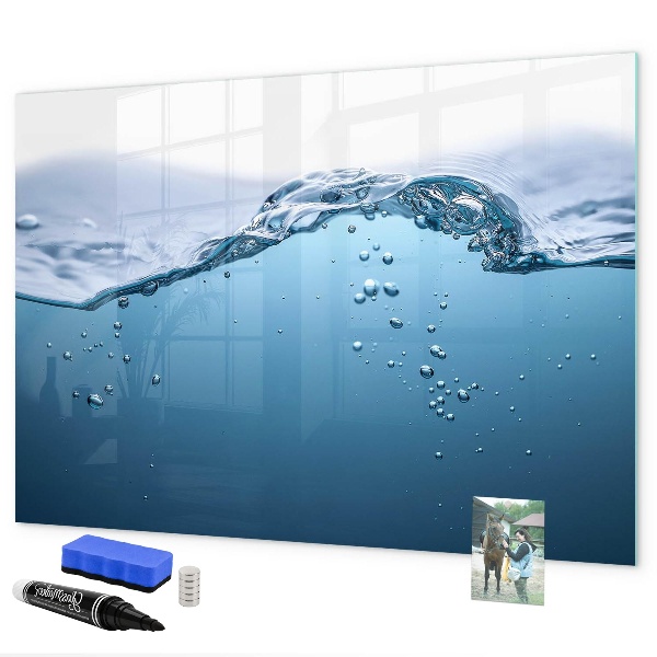 Magnettafel zum schreiben Wasserhintergrund mit Fotos und Accessoires