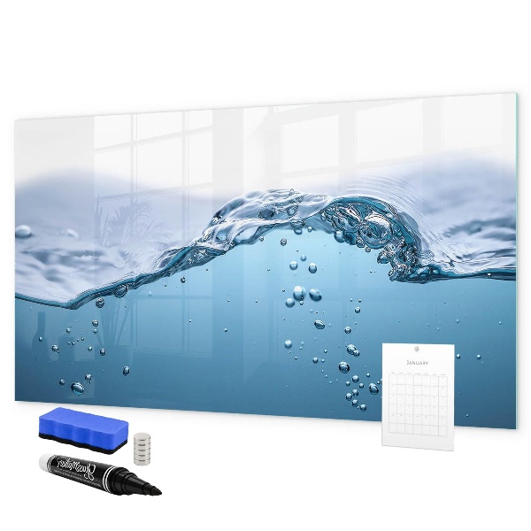 Magnettafel zum schreiben Wasserhintergrund mit Fotos und Accessoires