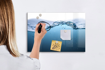 Magnettafel zum schreiben Wasserhintergrund mit Fotos und Accessoires