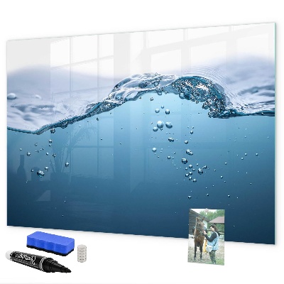 Magnettafel zum schreiben Wasserhintergrund mit Fotos und Accessoires