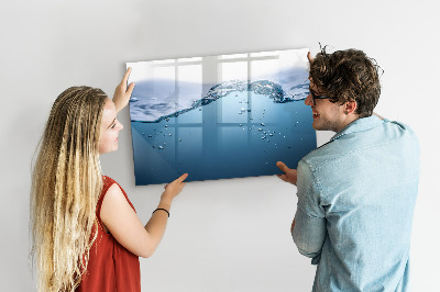 Magnettafel zum schreiben Wasserhintergrund mit Fotos und Accessoires