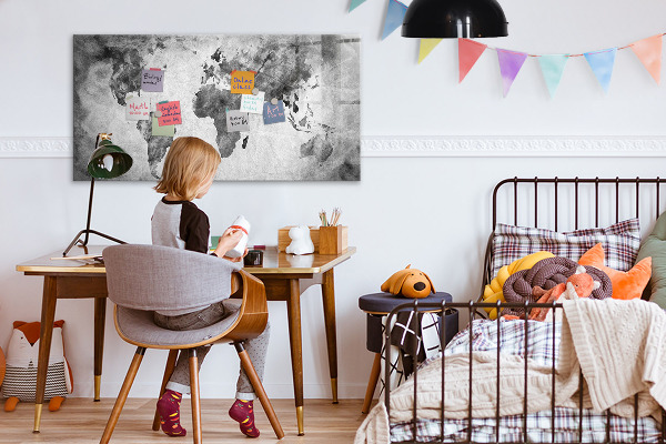 Schreib magnettafel Weltkarte mit persönlichen Fotos