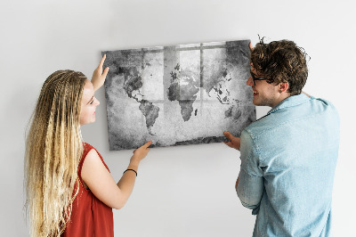 Schreib magnettafel Weltkarte mit persönlichen Fotos