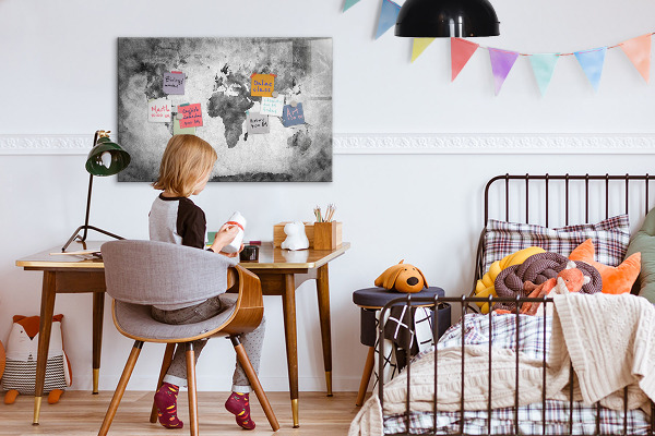 Schreib magnettafel Weltkarte mit persönlichen Fotos