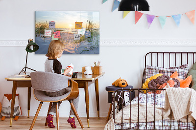 Schreib magnettafel Strand und Erinnerungen in Fotos