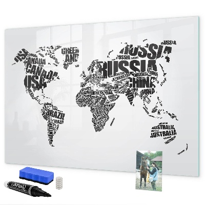 Magnettafel zum schreiben Eine Weltkarte mit persönlichen Erinnerungen