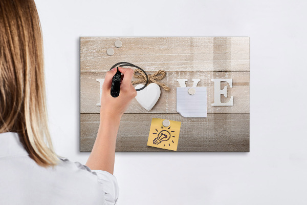 Magnettafel zum schreiben Liebe in Fotos und Erinnerungen