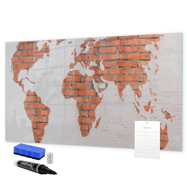 Schreib magnettafel Eine Weltkarte mit persönlichen Erinnerungen
