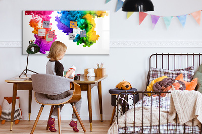 Magnettafel zum schreiben Bunte Wolken mit persönlichen Fotos