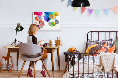 Magnettafel zum schreiben Bunte Wolken mit persönlichen Fotos
