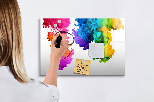Magnettafel zum schreiben Bunte Wolken mit persönlichen Fotos
