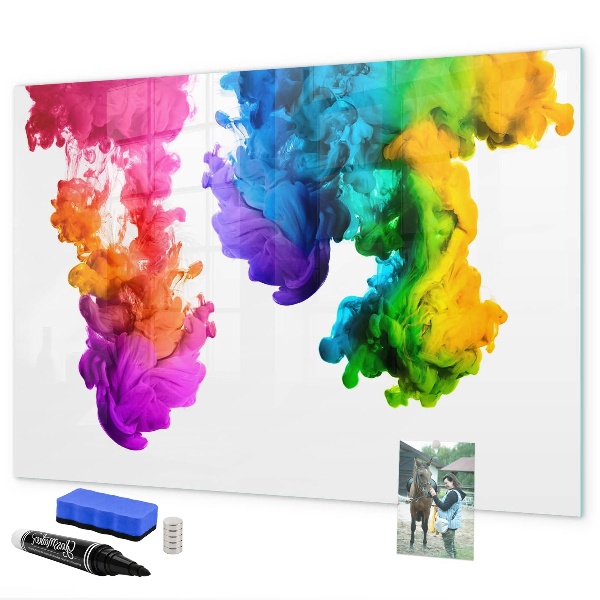Magnettafel zum schreiben Bunte Wolken mit persönlichen Fotos