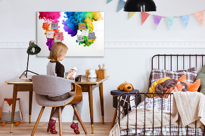 Magnettafel zum schreiben Bunte Wolken mit persönlichen Fotos