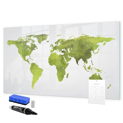 Magnettafel zum schreiben Weltkarte mit Fotostandorten