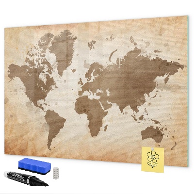 Schreib magnettafel Weltkarte mit Fotostandorten