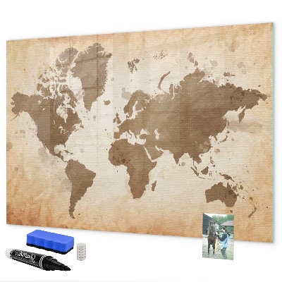 Schreib magnettafel Weltkarte mit Fotostandorten