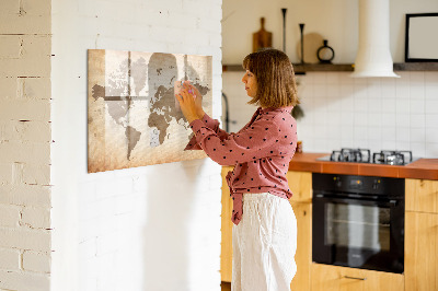 Schreib magnettafel Weltkarte mit Fotostandorten