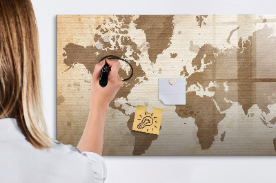 Schreib magnettafel Weltkarte mit Fotostandorten