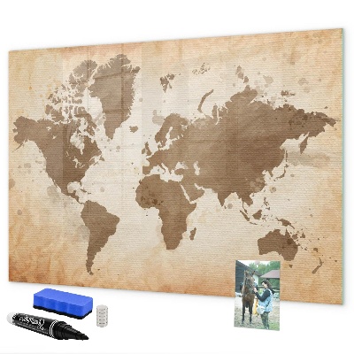 Schreib magnettafel Weltkarte mit Fotostandorten