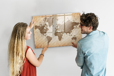 Schreib magnettafel Weltkarte mit Fotostandorten