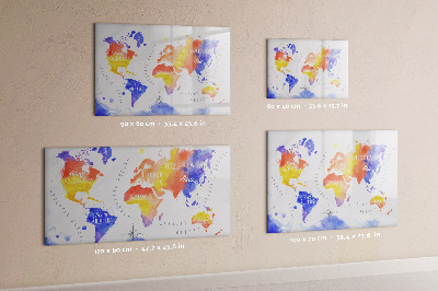 Magnettafel zum schreiben Bunte Weltkarte mit Fotos