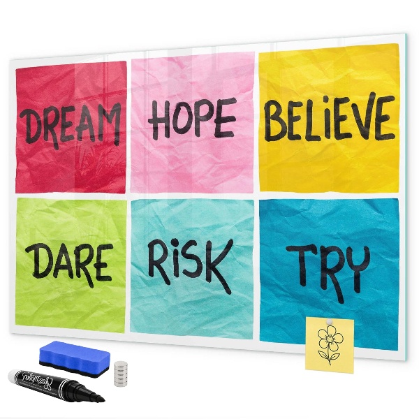 Schreib magnettafel Inspirierende Slogans für Taten und Träume