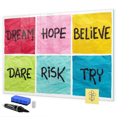 Schreib magnettafel Inspirierende Slogans für Taten und Träume