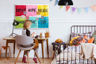 Schreib magnettafel Inspirierende Slogans für Taten und Träume