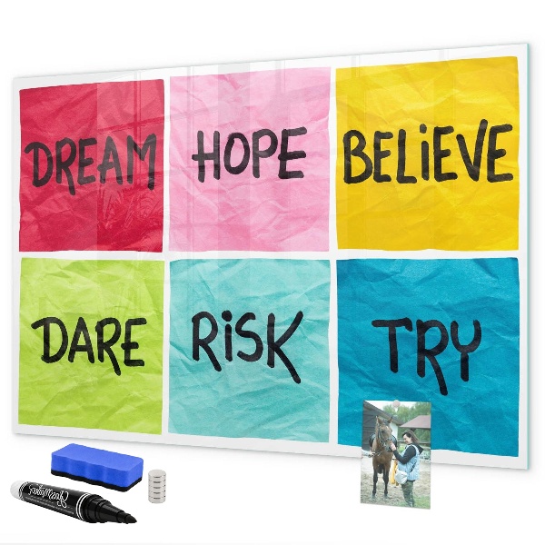 Schreib magnettafel Inspirierende Slogans für Taten und Träume