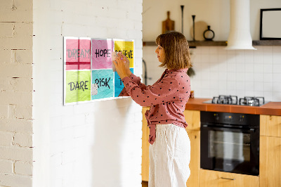 Schreib magnettafel Inspirierende Slogans für Taten und Träume