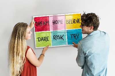 Schreib magnettafel Inspirierende Slogans für Taten und Träume